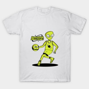 Galactic Hoops Invader: Basketball Alien T-Shirt